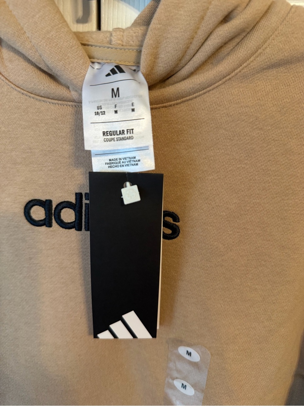 Adidas Sad Beige Hoodie with Front Logo - Picture 2 of 4